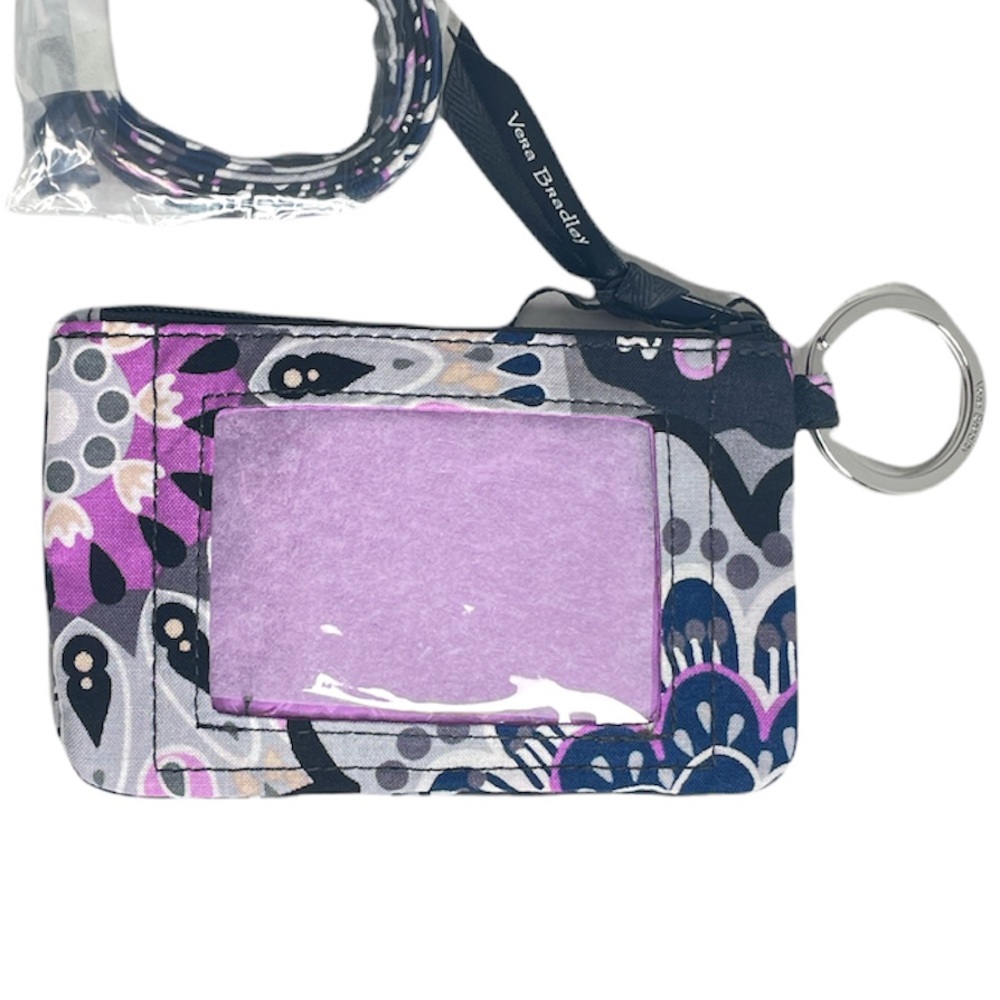Vera Bradley Zip ID Case Lanyard Mimosa Medallion - Picture 4 of 7